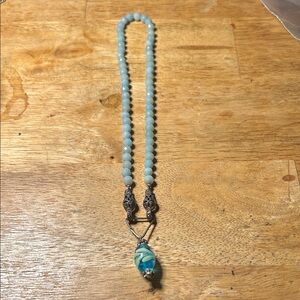 Elegant Blue Beaded Necklace